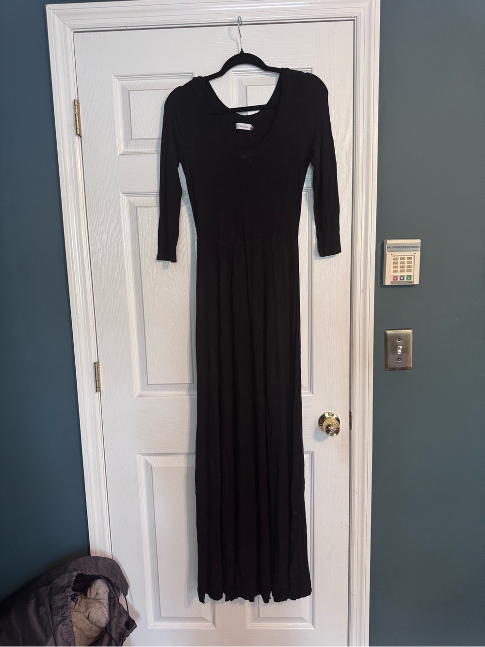 Calvin Klein Black Long Sleeve Maxi Dress